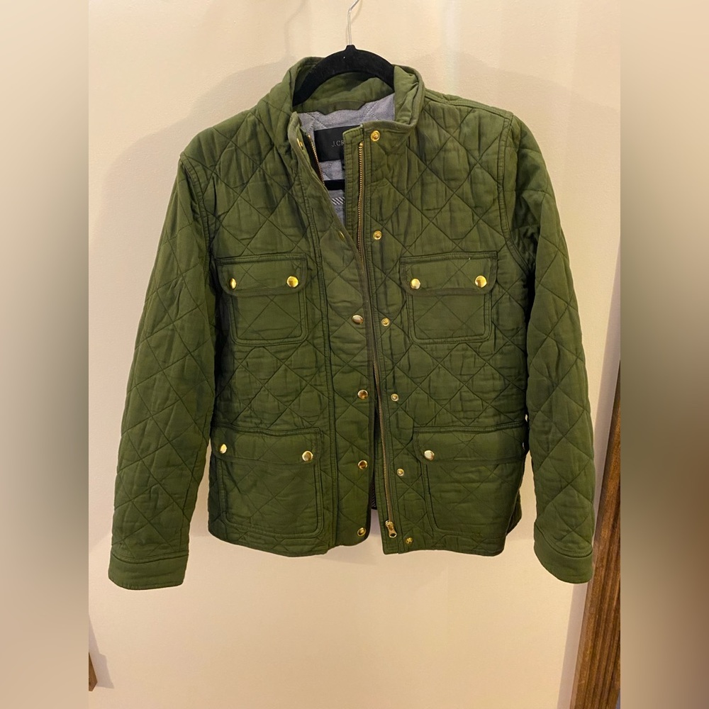 J. Crew Green Quilted Jacket